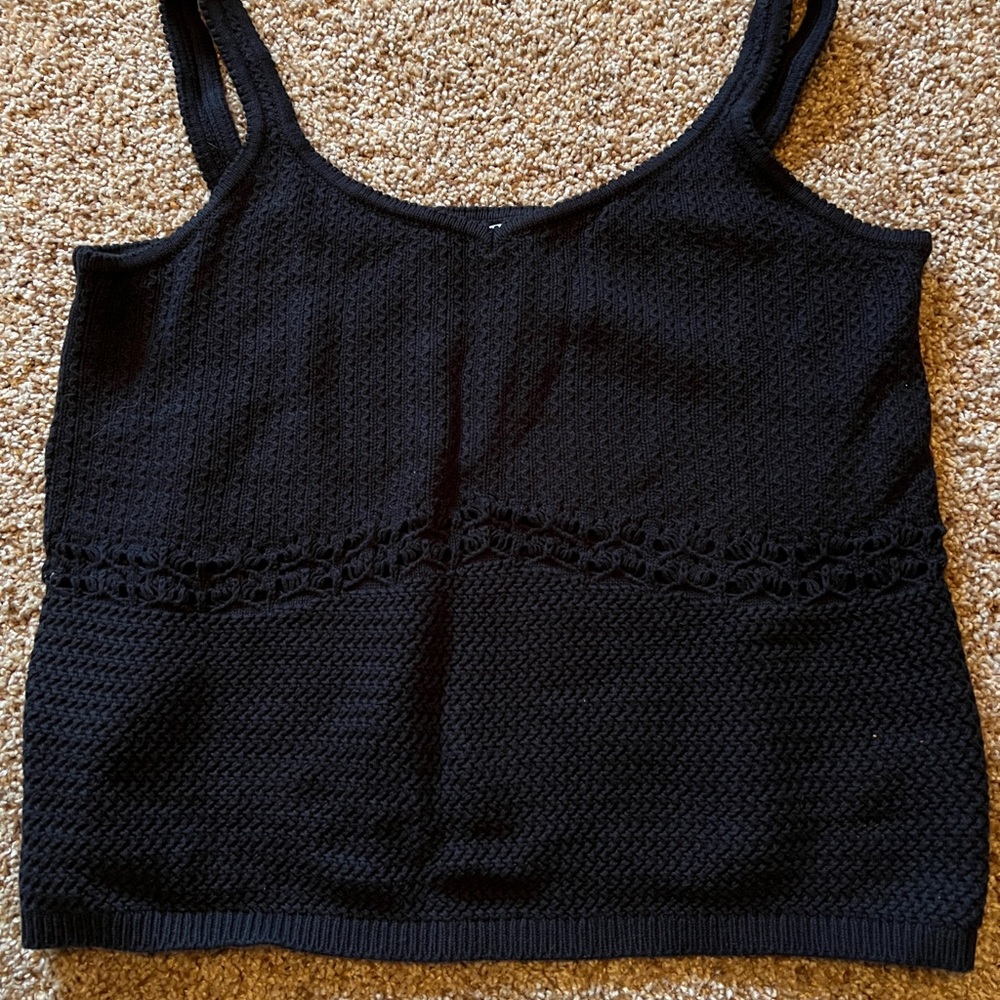 Old Navy Black Textured Tank Top
